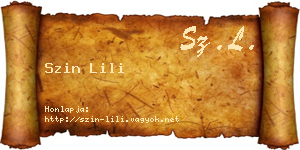 Szin Lili névjegykártya