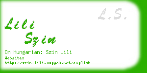 lili szin business card